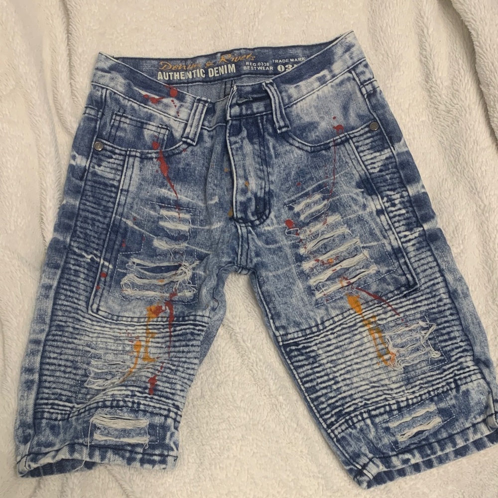 Blue Distressed boys size 10 LIKE BRAND NEW Shorts